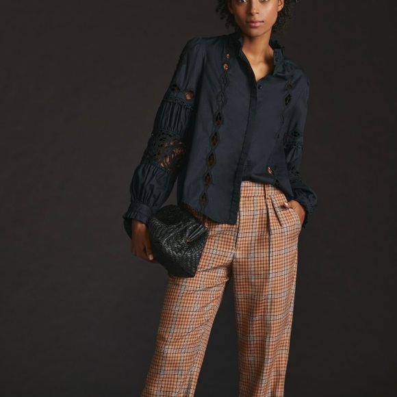 Anthropologie Cutwork Peasant Button Down Shirt - Picture 4 of 12